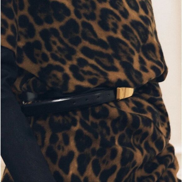 THIN LEATHER BELT WITH RECTANGULAR BUCKLE - Black | ZARa